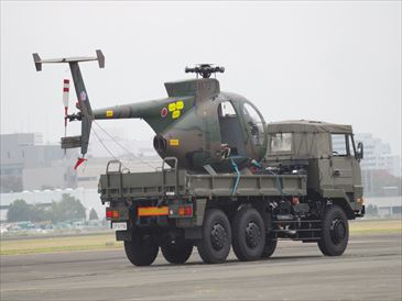 立川駐屯地｜３ｔ半トラック搭載OH-6D