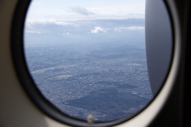 入間基地体験飛行：機内からの地上の景色