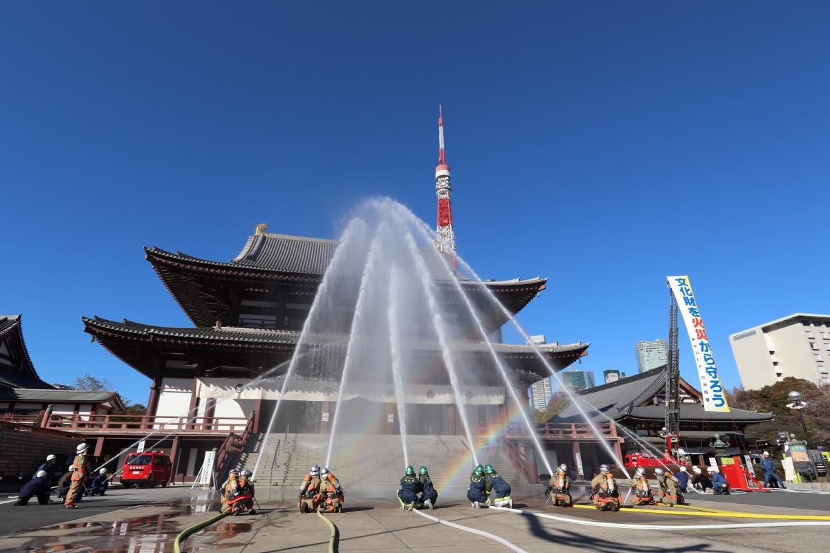 芝消防署 大本山増上寺 消防演習