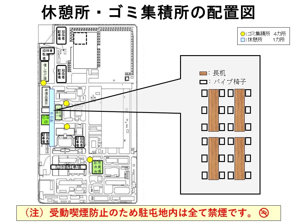 陸上自衛隊 西部方面隊 創隊70周年記念行事:休憩所・ゴミ集積所