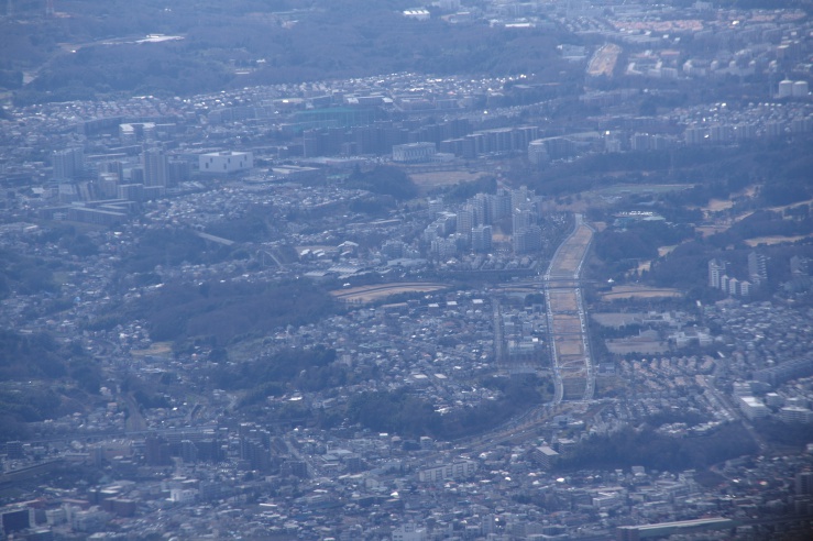 入間基地体験飛行：機内からの地上の景色