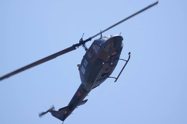 大久保駐屯地2022：UH-1Jによる航空偵察