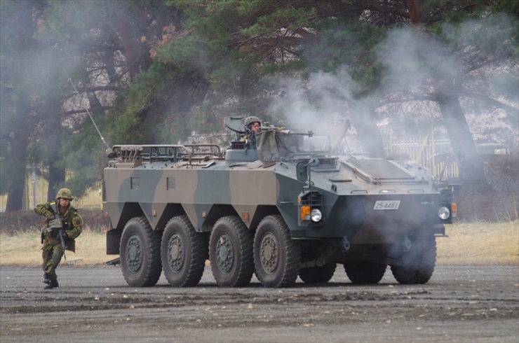 96式装輪装甲車｜重機関銃空砲射撃